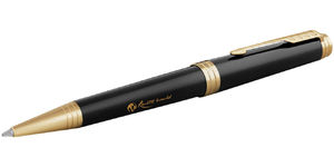 Stylo bille publicitaire | Parker® : Premier | KelCom Noir Doré 1